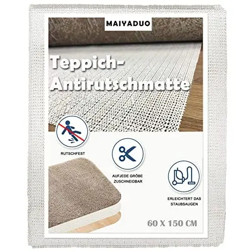 Produktbild: MAIYADUO Teppich-Unterlage rutschfest Anti-Rutsch-Matte Gleitschutz Zuschneidbar Rutschmatte Universal für Teppich Schubladen Regale Tablett, 60 x 150 cm