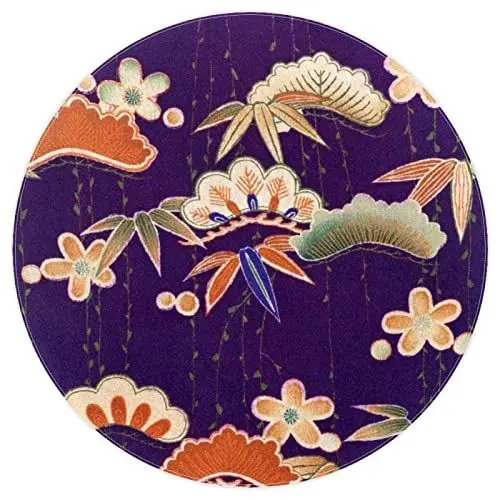 Produktbild: Teppiche für Schlafzimmer, luxuriöser weicher und dicker rutschfester Teppich für Babyzimmer, moderner Dekorteppich für Kinderzimmer, 5,2 Fuß,Japanische purpurrote Zypressen Blumen Ahornblatt Weinlese