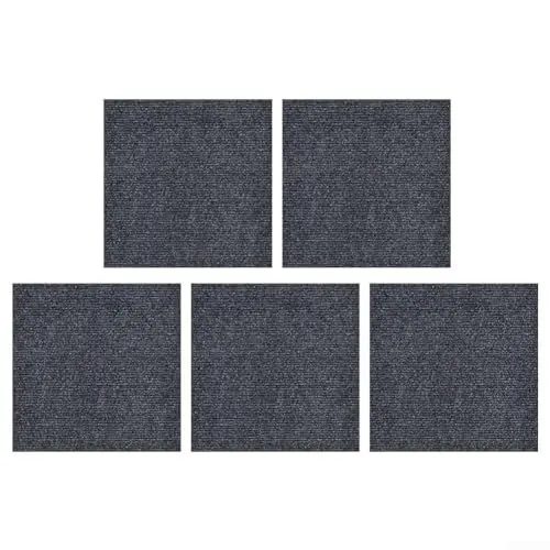 Produktbild: Teppichfliesen, 30 x 30 cm, selbstklebende quadratische Teppichfliesen, rutschfest, kommerzieller Teppich für Zuhause, Büro und Geschäft (dunkelgrau)