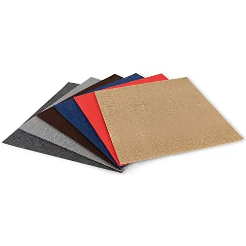 Produktbild: Teppichfliesen Scene - Bodenbelag aus Nadelfilz - 40x40 cm - selbstklebend & antistatisch - Filzfliese für Büro und Gewerbe - Filzteppich (Grau, 4 m²)