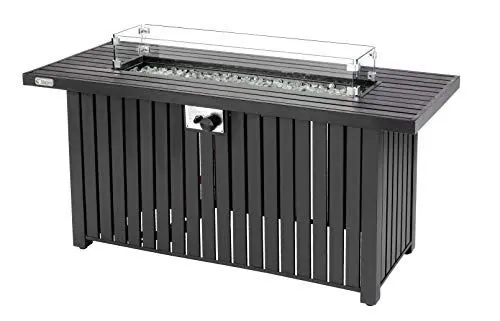 Produktbild: tepro 3189 Topeka XL Gasfeuerstelle rechteckig mit Glasumrandung