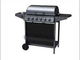 Produktbild: tepro Gasgrill Hampton, 6 Brenner, 1 Seitenbrenner (Seitenkocher), Zündung im Drehregler, Grillwagen mit Rädern, Maße ca. 122,5 x 55,4 x 97,7 cm