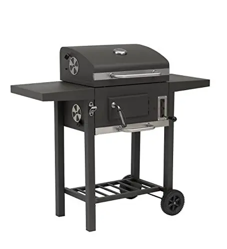 Produktbild: tepro Toronto Compakt, Grillwagen/Holzkohle-Grill mit Rädern, 3-fach höhenverstellbar mit Hebel, Maße ca. 108,5 x 52,0 x 95,5 cm, Anthrazit/Edelstahl