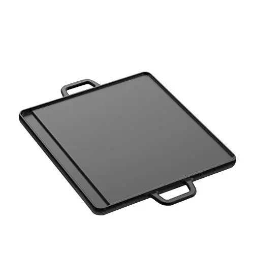 Produktbild: tepro Grillzubehör Universal Guss-Wendeplatte Grösse L, Grillfläche: ca. 30 x 30 cm, Schwarz