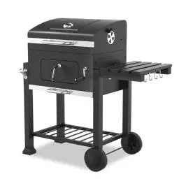 Produktbild: tepro Holzkohlegrill (Grillwagen) Toronto Click, Grillfläche: ca. 56 x 41,5 cm, BBQ mit Deckel, Edelstahl-Griff, Grillrost und Thermometer, Maße ca. 115 x 67 x 107 cm