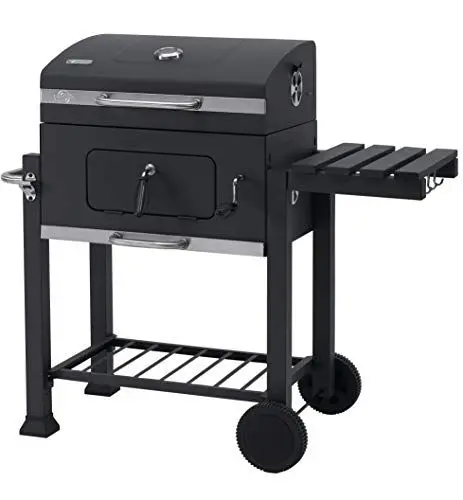 Produktbild: tepro Holzkohlegrill (Grillwagen) Toronto Click, Grillfläche: ca. 56 x 41,5 cm, mit Deckel, Edelstahl-Griff, Grillrost und Thermometer, Auf- und Abbau ohne Schrauben, Maße ca. 115 x 67 x 107 cm