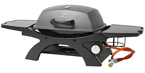 Produktbild: tepro Tischgasgrill Abington (klein), 1 Brenner mit max. 3,2 kW Leistung, Piezozündung, Thermometer, Maße ca. 102 x 46,2 x 38 cm, Anthrazit / Schwarz