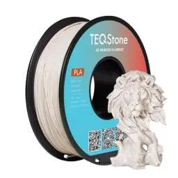 Produktbild: TEQStone PLA Filament 1,75mm Marmor Braun, Steinähnliche Oberfläche, Maßgenauigkeit +/- 0,03 mm, 3D Drucker Filament Marble PLA 1 Kg Spule Vakuumverpackung