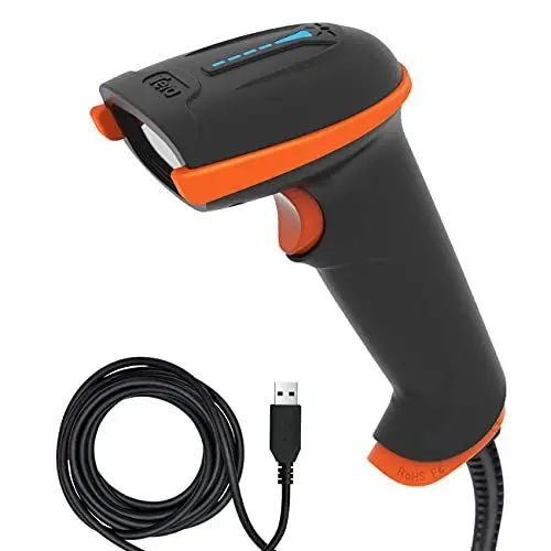 Produktbild: Tera Barcode-Scanner 1D Laser USB Wired Kabelgebunden Handheld Barcodescanner Handscanner Lesegerät Plug and Play, L5100Y