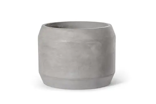 Produktbild: Teramico Pflanzgefäße Blumentöpfe Übertöpfe aus Leicht-Beton - absolut frostfest - für den Innen- und Außenbereich (Conti, L)