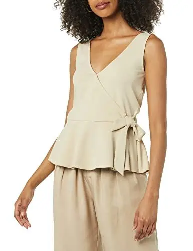 Produktbild: TEREA Kiara Tanktop für Damen, Chorhemdstil, mit Schößchen, Hummus, Größe XXL