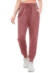 Produktbild: Terecey Jogginghose Damen Lang Sporthose Trainingshose Sommer Fitness Yoga Hose Baumwolle High Waist Freizeithose Laufhosen Frauen Slim Sweatpants, Rosa L