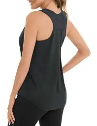 Produktbild: Terecey Tanktop Damen Sport Fitness Jogging Trägershirt Lässig Athletisch Ringerrücken Oberteil Ärmelloses Workout Running Yoga Tops, Onyx Schwarz XL