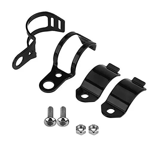 Produktbild: Terisass Motorrad-Blinker, Montageklammern, kompatibel mit 30 – 45 mm, Vordergabel, Scooter, 2 Stück (schwarz) + Blinkerhalterung Motorrad Lenker Blinkerhalterung