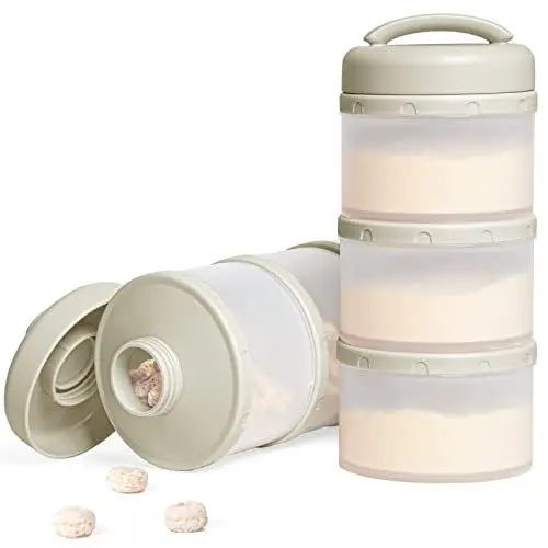 Produktbild: Termichy Milchpulver Portionierer Baby Stapelbar Milchpulver Aufbewahrungsbox 2 Stück (Warmes Grau)