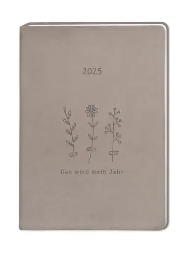 Produktbild: Terminplaner Lederlook 2025 Taupe: Terminplaner Lederlook A6