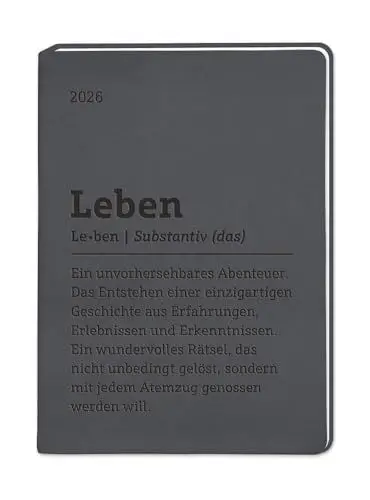 Produktbild: Terminplaner Lederlook 2026 Schwarz: Terminplaner Lederlook A6