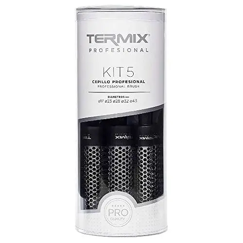 Produktbild: Termix ProfessionalPaket mit 5 ThermoRundbürsten mit leistungsstarken ionisierten Borsten Die Packung enthält 5 Durchmesser, schwarz, 1 stück