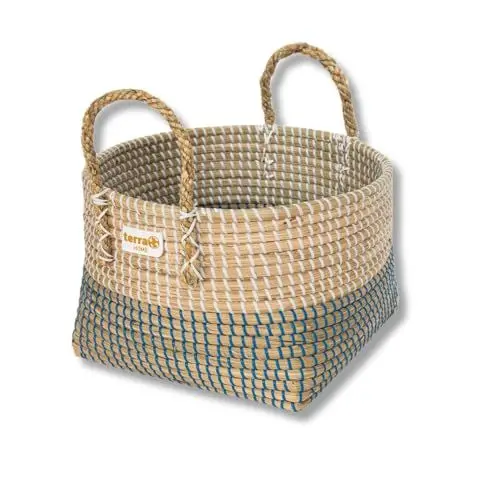 Produktbild: Terra Home Aufbewahrungskorb - blau, Seegras, rund, Ø 35 cm, H 22 cm, geflochten, dekorativ, mit Henkel - Korb für Aufbewahrung, Spielzeug, Kinderzimmer, Wohnzimmer, Badezimmer