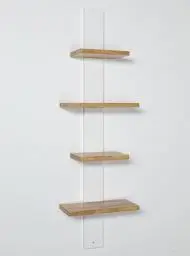 Produktbild: Terra Home Wandregal Esta, mit 4 Ablagen, Holz, Wandboard 122x33x15,5 cm,4 Regalbretter Ablage Schwebregal (Weiß)