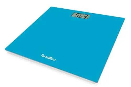 Produktbild: TERRAILLON Elektronische Personenwaage – Ultraflach, Automatischer Start/Stopp, Großes LCD-Display, 150kg – TX1500, Blau