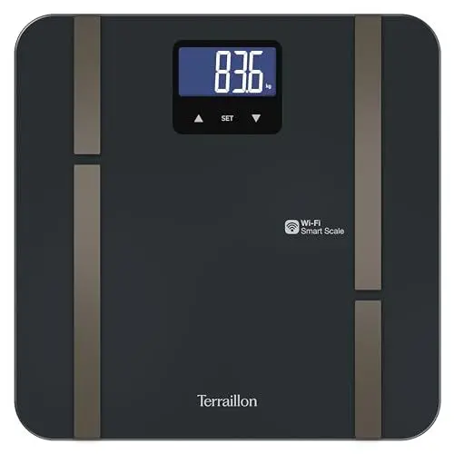 Produktbild: TERRAILLON - MASTER FIT ULTRA Körperfettwaage mit App Wi-Fi, Herzfrequenz, Analyse von Fett-, Muskel-, Wasser-, Knochen- und Viszeralmasse, BMI, Tägliche Kalorienzufuhr