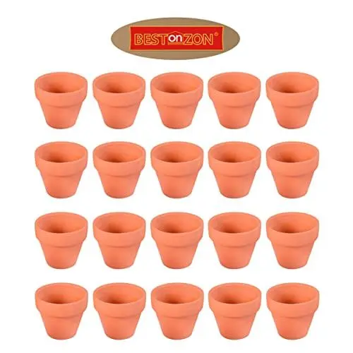 Produktbild: Terrakotta-Tont? Packung mit 20 St¨¹ - Mini Craft Kindergarten Pflanze Topf Wasser Durchl?ssig Sukkulenten Kaktus Keramik Pflanzer DIY Home Office Desktop Fensterbank Ornament