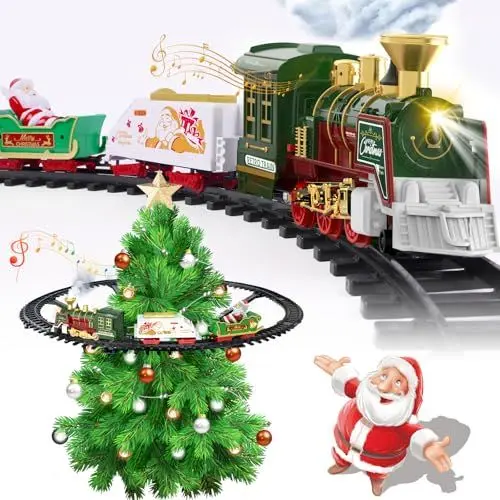 Produktbild: TERRAMUS Hanging Christmas Train Set - Weihnachtszug Spielzeug mit Licht & Sound für Jungen Mädchen, Zug Spielzeug Set rund um unter dem Weihnachtsbaum, Beste Weihnachtsdekoration Indoor für Familien