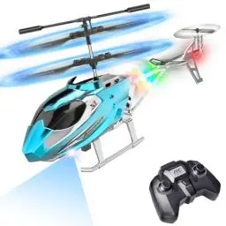 Produktbild: TERRAMUS RC Hubschrauber- 2.4G Ferngesteuerter Hubschrauber Indoor RC Helikopter Spielzeug mit LED-Licht & 3,5 Kanäle & Gyro Mini Helikopter Positioniert Höhe Flugzeug Geschenk Kinder Jungen