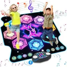 Produktbild: TERRAMUS Tanzmatte Mädchen Spielzeug für Kinder, 27 Levels Tanzmatte mit 8 LED Leuchten ab 3 4 5 6 7 8 9 10 11 Jahre Outdoor Montessori Geburtstag Geschenke Musikmatte mit Bluetooth Mädchen 3-12 Jahre