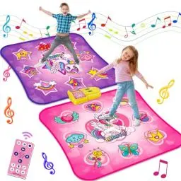 Produktbild: TERRAMUS Tanzmatten-Spielzeug für 3–12-jährige Kinder, Tanzspielpad für 1 und 2 Spieler mit LED-Licht und Bluetooth, Spielmatten mit integrierter Musik und 9 Stufen, Geschenk für Mädchen und Jungen
