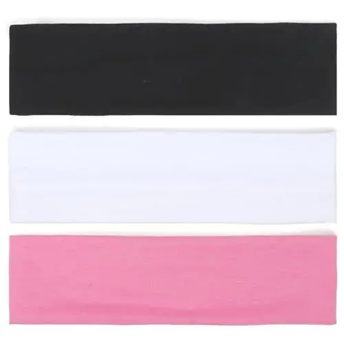 Produktbild: TERSE Stirnbänder Damen Haarband Damen Dünn Stirnband Haarbänder Elastisch Haarreifen für Frauen Sport Yoga Workout Sommer Hair Bands, Schwarz, Weiß und Pink Headbands 3 Stück