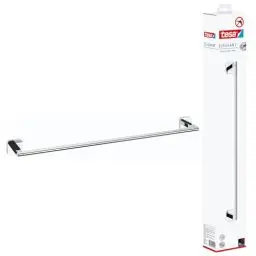 Produktbild: tesa ELEGAANT Handtuchstange, verchromt - Badetuchhalter zur Wandbefestigung ohne Bohren, inkl. Klebelösung -630mm x 50mm x 85mm