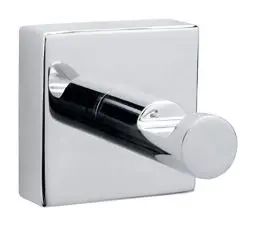 Produktbild: tesa HUKK Klebehaken, verchromt, runde Form - Bad-Haken zur Wandbefestigung ohne Bohren, inkl. Klebelösung - 52 mm x 41 mm x 41 mm