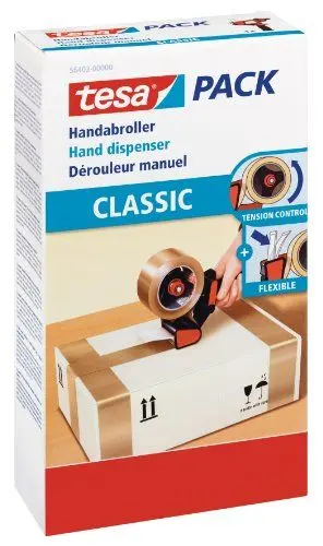 Produktbild: tesa Handabroller CLASSIC - Universeller Abroller für Klebebänder - mit robuster Metallhalterung - für Paketbänder mit bis zu 50 mm Breite
