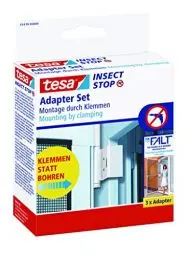Produktbild: tesa Insect Stop FALT Tür Adapter für Alu-Rahmen - Tür-Klemme für die Montage von Insektenschutz-Türrahmen ohne Bohren oder Schrauben - Weiß