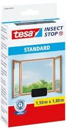 Produktbild: tesa Insect Stop STANDARD Fliegengitter für Fenster - Insektenschutz zuschneidbar - Mückenschutz ohne Bohren - Fliegen Netz anthrazit, 150 cm x 180 cm