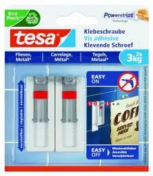 Produktbild: tesa Klebeschraube für Fliesen und Metall (verstellbar, 3 kg)
