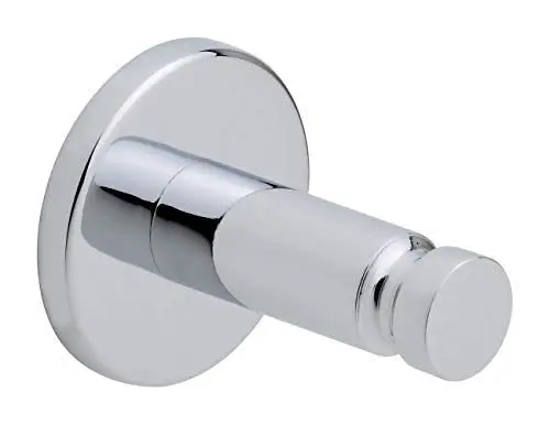 Produktbild: tesa LOXX Klebehaken, verchromt, runde Form - Bad-Haken zur Wandbefestigung ohne Bohren, inkl. Klebelösung - 42 mm x 42 mm x 50 mm