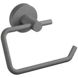 Produktbild: tesa MOON GREY Toilettenpapierhalter,matt grau - Rollenhalter ohne Deckel für Bäder im Industrial Style und moderne Badezimmer - bohrfrei, inkl. Klebelösung - 140mm x 99mm x 53mm