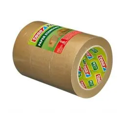 Produktbild: tesa Papier Standard - Umweltschonendes Paketband aus Papier, 56% biobasiertes Material - Effizient und recyclingfreundlich - Braun - 3x 50 m x 50 mm