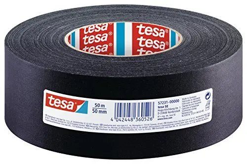 Produktbild: tesa extra Power Perfect Gewebeband - Gewebeverstärktes Ductape zum Basteln, Reparieren, Befestigen, Verstärken und Beschriften - Schwarz - 50 m x 50 mm
