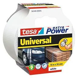 Produktbild: tesa extra Power Universal Gewebeband - Gewebeverstärktes Ductape zum Reparieren, Befestigen, Bündeln, Verstärken oder Abdichten - Weiß - 10 m x 50 mm