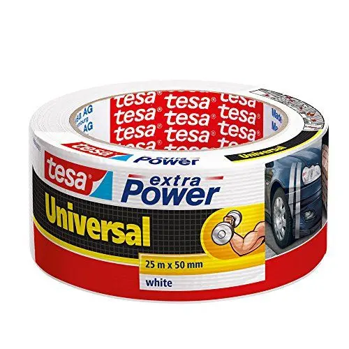 Produktbild: tesa extra Power Universal Gewebeband - Gewebeverstärktes Ductape zum Reparieren, Befestigen, Bündeln, Verstärken oder Abdichten - Weiß - 25 m x 50 mm
