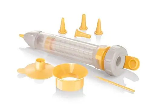 Produktbild: Tescoma DELÍCIA Dekorierstift | Multifunktionale Verwendung für Torten & Cupcakes | Benutzerfreundliches Design mit Ständer | Einfache Reinigung & Spülmaschinenfest |