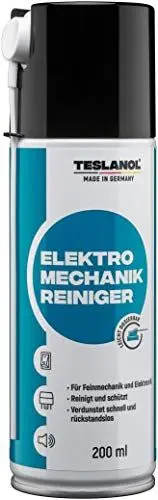 Produktbild: TESLANOL 26017 Elektro Mechanik Reinigungsspray / Spezialreiniger für elektrische Kontakte Relais Schalter / Kontaktspray entfernt Öl & Fett / Reiniger Spray 200ml