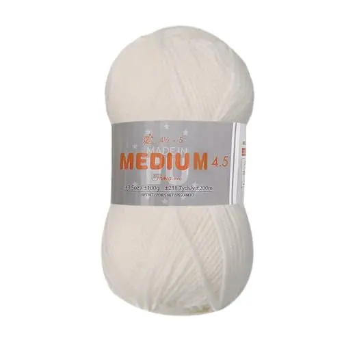 Produktbild: Tesosy-100g Weiße Wolle 11-100% Acryl-Wollknäuel Premium für Strick- & Häkelgarn Nadelgröße 4 (1/2) - 5 (weicher und wollartiger Charakter, pflegeleichtes Strickgarn,Versand aus Deutschland