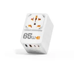 Produktbild: TESSAN 65W GaN Reiseadapter Weltweit, Schnellladung Adapter, Reisestecker Weltweit mit 2 USB C, 2 USB A, Travel Adapter für EU USA UK Italien Japan Thailand Australien Kanada