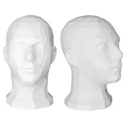 Produktbild: TESTAFIT Mannequin Kopf schaufensterpuppe kopf deko für Helme, Mützen, Brillen, Kopfhörer, Perücken. kopf für perücken kopfhörer. Dekorativer Aussteller für Schaufenster und Aufbewahrung (Weiß)