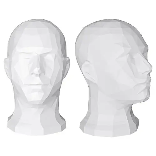 Produktbild: TESTAFIT Mannequin Kopf schaufensterpuppe kopf deko für Helme, Mützen, Brillen, Kopfhörer, Perücken. kopf für perücken kopfhörer. Dekorativer Aussteller für Schaufenster und Aufbewahrung (Weiß)